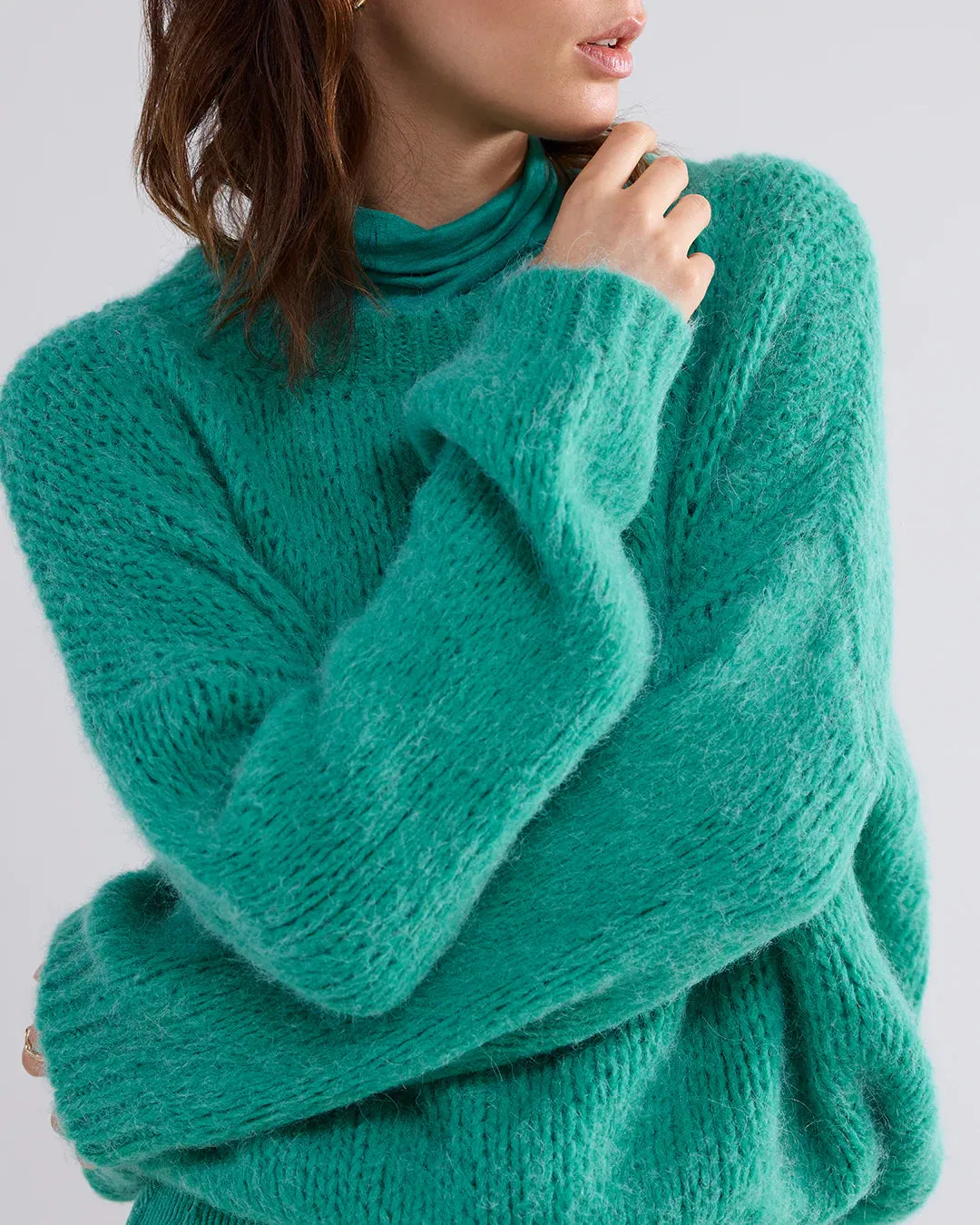 Alpaca Blend Sweater - Peacock
