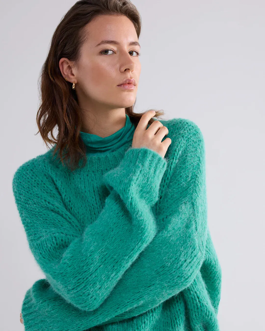 Alpaca Blend Sweater - Peacock