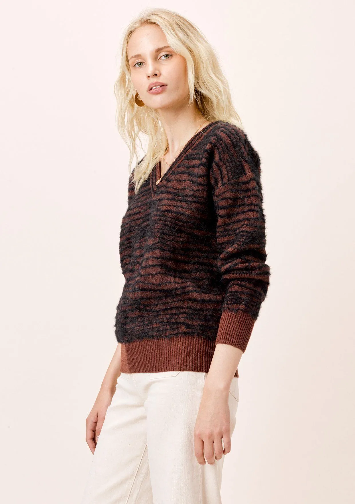 Cher Zebra Stripe Pullover