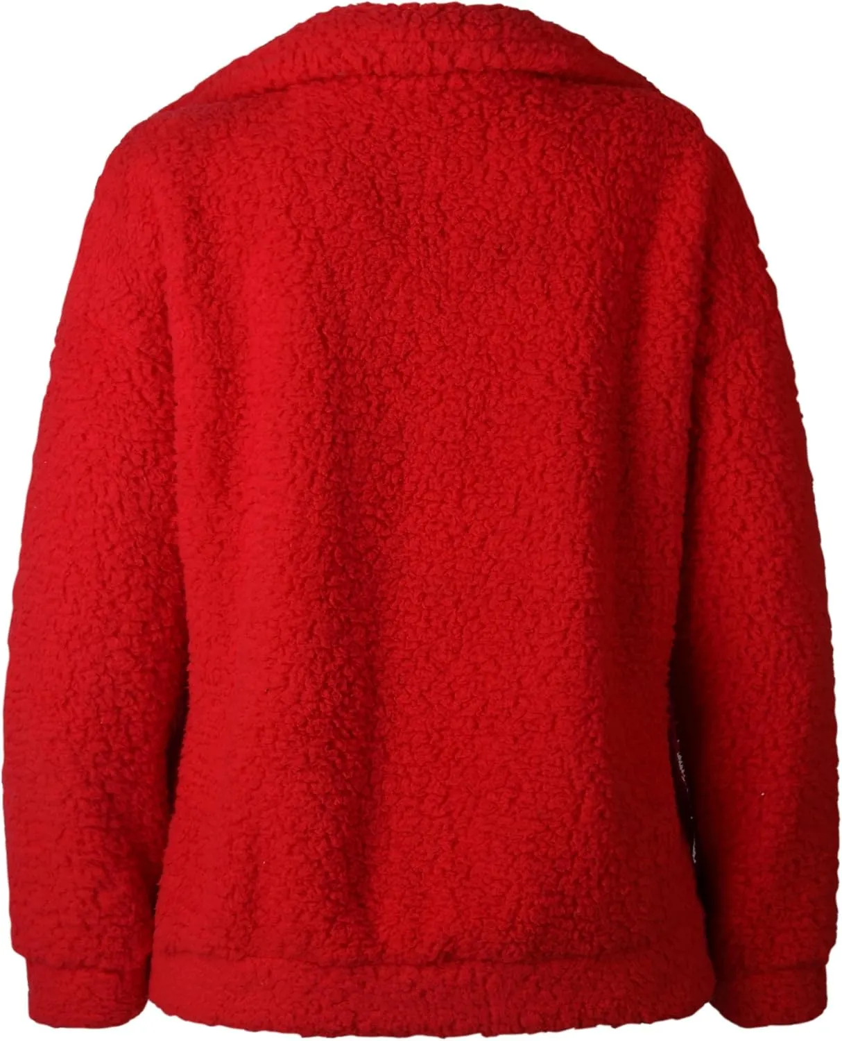ECOWISH Women Jacket Winter Coat - 2024 Fur Fleece Long Sleeve Sherpa Faux Fuzzy Fall Teddy Fluffy Zip Lapel Outfits