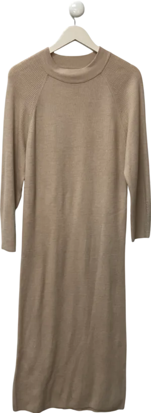MNG Beige Round-neck Knitted Dress UK S