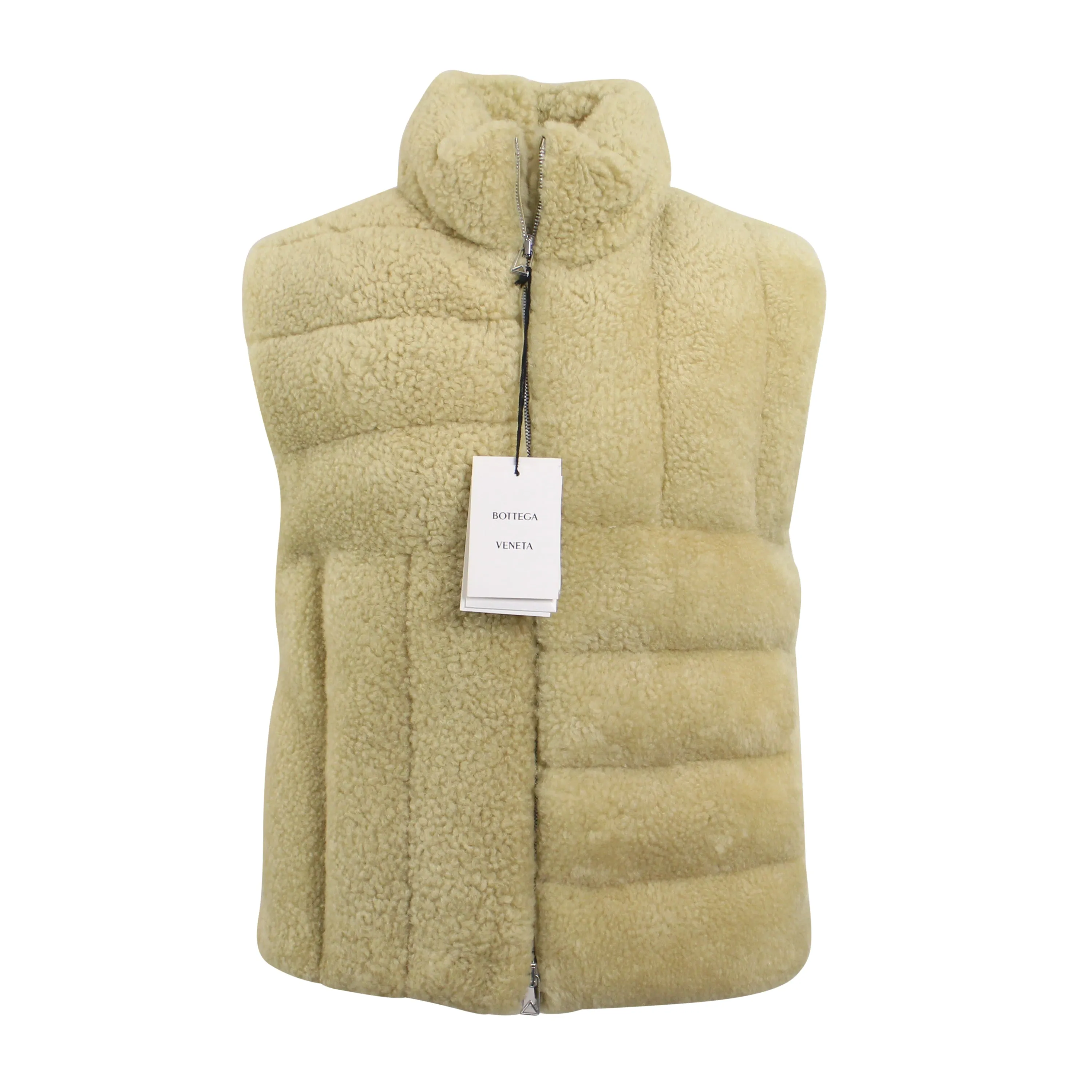 NWT Bottega Veneta Beige Beige Shearling Vest