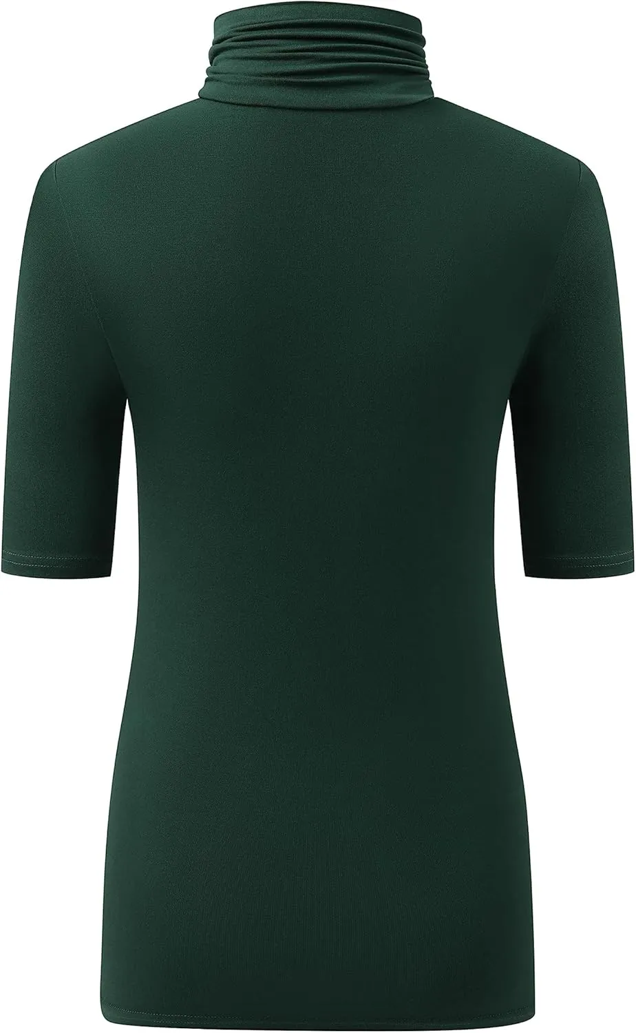 OThread & Co. Women's Half Sleeve Turtleneck T-Shirt Basic Stretch Layer Comfy High Neck Top