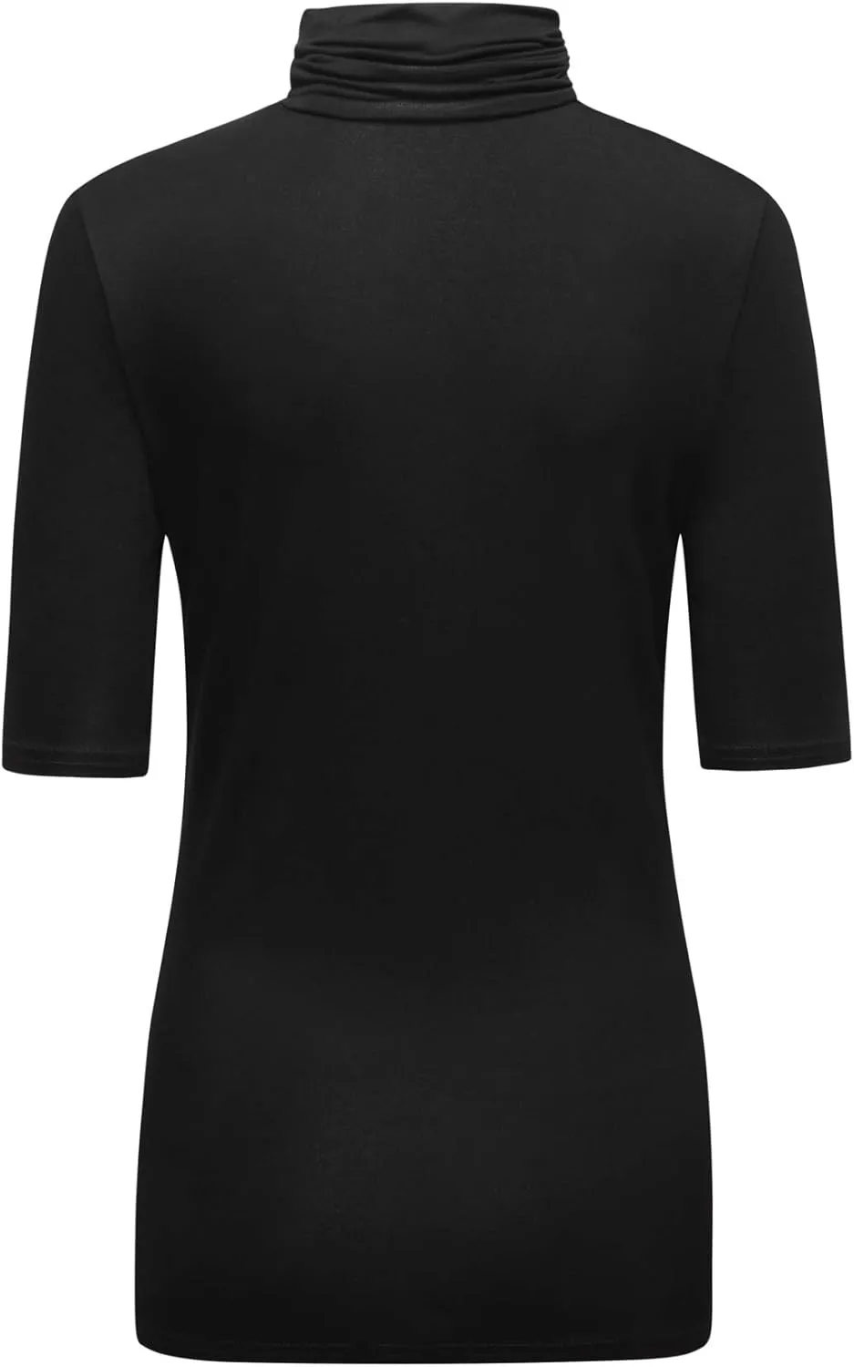 OThread & Co. Women's Half Sleeve Turtleneck T-Shirt Basic Stretch Layer Comfy High Neck Top