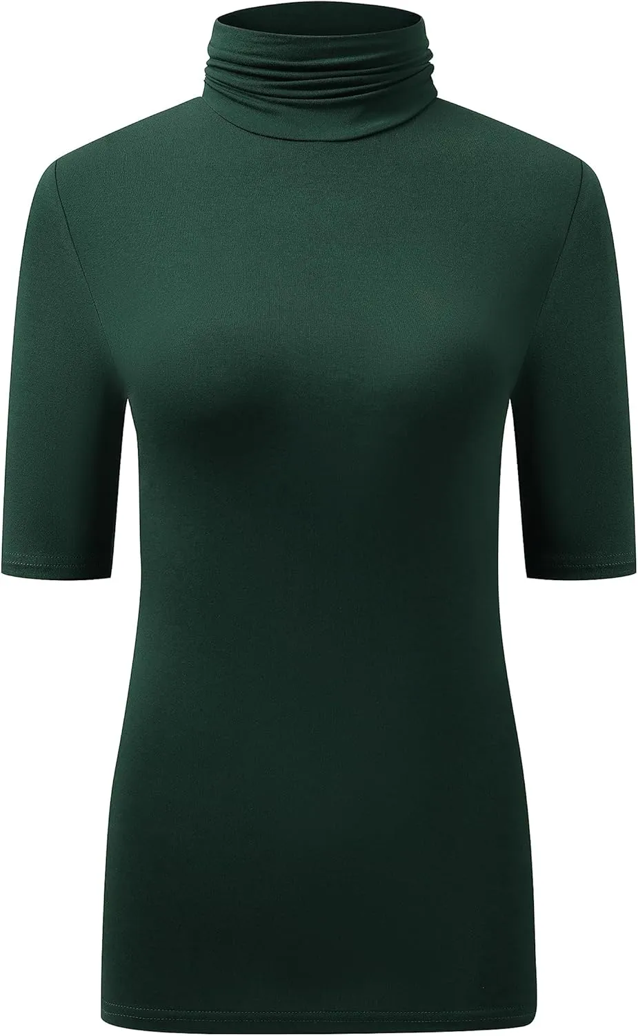 OThread & Co. Women's Half Sleeve Turtleneck T-Shirt Basic Stretch Layer Comfy High Neck Top