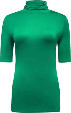 OThread & Co. Women's Half Sleeve Turtleneck T-Shirt Basic Stretch Layer Comfy High Neck Top