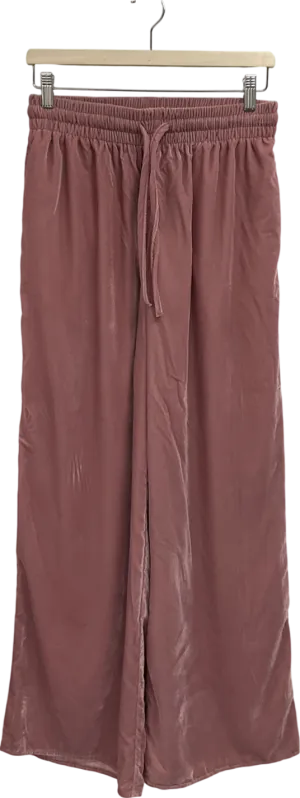 Topshop Pink Velvet Tie Waist Joggers UK 10