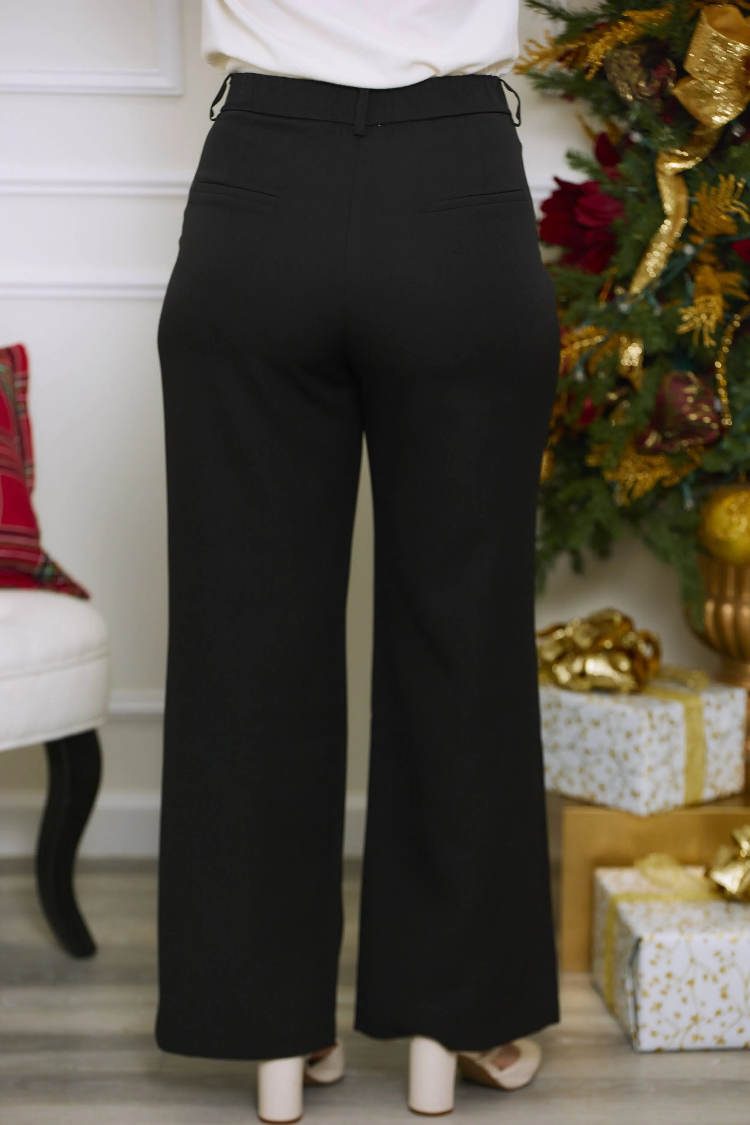 What A Sight Wide Leg Pleated Trousers - Black